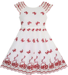 Girls Dress Embroidered Butterfly Dress Princess Pageant Size 4-14 Years