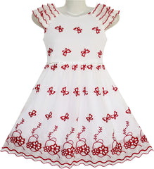 Girls Dress Embroidered Butterfly Dress Princess Pageant Size 4-14 Years