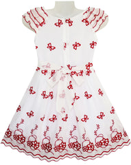 Girls Dress Embroidered Butterfly Dress Princess Pageant Size 4-14 Years