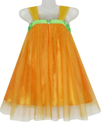 Girls Dress Pumpkin Costume Halloween Trick Treat Party Size 3-14 Years