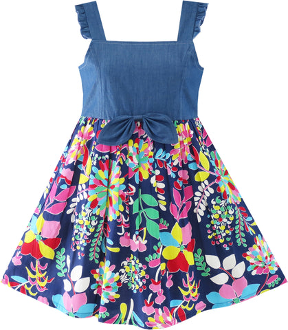 Girls Dress Belted School Pleated Hem Size 4-14 Years