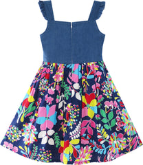 Girls Dress Belted School Pleated Hem Size 4-14 Years