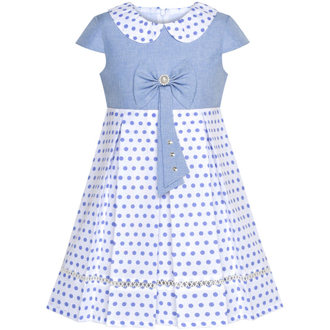 Girls Dress Belted School Pleated Hem Size 4-14 Years