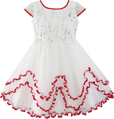 Flower Girls Dress Tiered Ruffle Skirt Pageant Size 3-10 Years