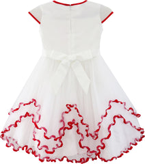 Flower Girls Dress Tiered Ruffle Skirt Pageant Size 3-10 Years