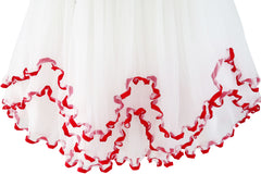 Flower Girls Dress Tiered Ruffle Skirt Pageant Size 3-10 Years