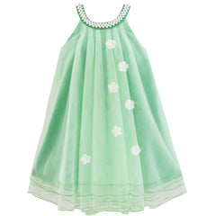 Flower Girls Dress Halter Dress Pearl Party Wedding Birthday Size 4-14 Years