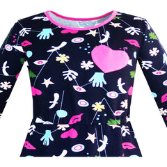 Girls Dress Halloween T-shirt Backless Pumpkin Face Long Sleeve Size 2-12 Years