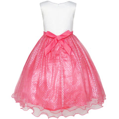 Girls Dress Flower Sparkling Sequins Belted Tulle Party Size 4-14 Years