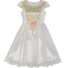 Flower Girls Dress Tiered Ruffle Skirt Pageant Size 3-10 Years