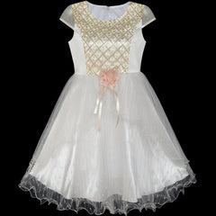 Flower Girls Dress Tiered Ruffle Skirt Pageant Size 3-10 Years