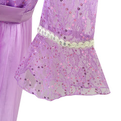 Girls Dress Peacock Illusion Shoulder Bell Sleeve Size 4-14 Years