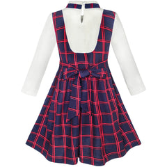 Girls Dress School Check Suspender Skirt Size 4-12 Years