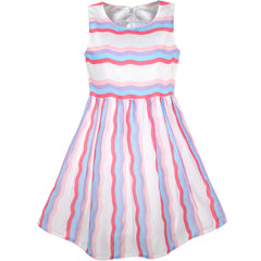 Girls Dress Striped Rose Print Tulle Size 4-14 Years