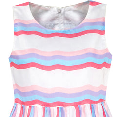 Girls Dress Striped Rose Print Tulle Size 4-14 Years