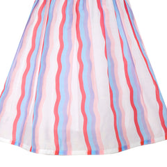 Girls Dress Striped Rose Print Tulle Size 4-14 Years