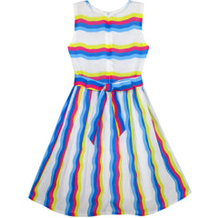 Girls Dress Striped Rose Print Tulle Size 4-14 Years