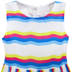 Girls Dress Striped Rose Print Tulle Size 4-14 Years