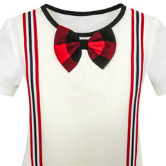 Girls Dress School Check Suspender Skirt Size 4-12 Years