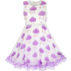 Girls Dress Tulle Bridal Lace With Flower Detailing Size 3-14 Years