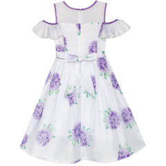 Girls Dress Striped Rose Print Tulle Size 4-14 Years