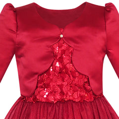 Girls Dress Satin Silk Butterfly City Building View Size 4-14 Years