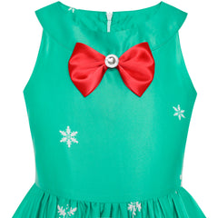 Girls Dress Christmas Eve Christmas Tree Snow Reindeer Party Size 7-14 Years