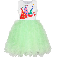 Girls Dress Christmas Santa Holiday New Year Party Size 1-12 Years