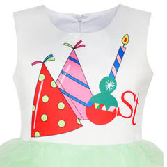 Girls Dress Christmas Santa Holiday New Year Party Size 1-12 Years