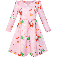 Girls Dress Satin Silk Butterfly City Building View Size 4-14 Years