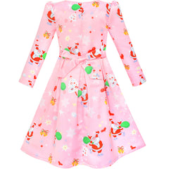 Girls Dress Satin Silk Butterfly City Building View Size 4-14 Years