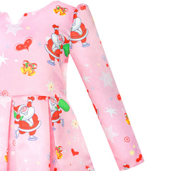 Girls Dress Satin Silk Butterfly City Building View Size 4-14 Years