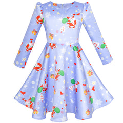 Girls Dress Satin Silk Butterfly City Building View Size 4-14 Years