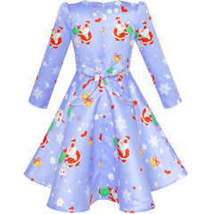 Girls Dress Satin Silk Butterfly City Building View Size 4-14 Years