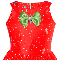 Girls Dress Christmas Eve Christmas Tree Snow Reindeer Party Size 7-14 Years