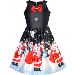 Girls Dress Christmas Eve Christmas Tree Snow Reindeer Party Size 7-14 Years