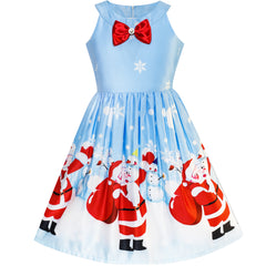 Girls Dress Christmas Eve Christmas Tree Snow Reindeer Party Size 7-14 Years