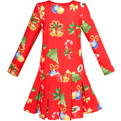 Girls Dress Christmas Tree Xmas Stockings Holiday Size 4-12 Years