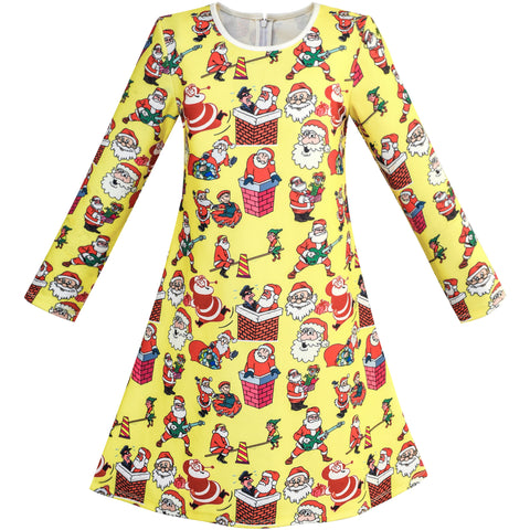 Girls Dress Forest Fox Long Sleeve Size 3-12 Years