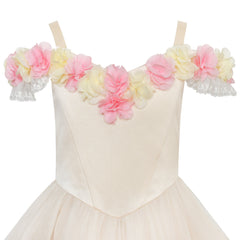 Flower Girl Dress Butterfly Bridal Veil Wedding Bridesmaid Size 6-14 Years