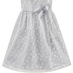 Flower Girl Dress Lace Sequin Flare Wedding Party Size 4-12 Years