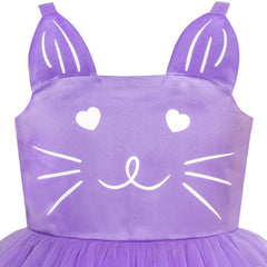 Girls Dress Cat Face Tower Ruffle Dancing Party Size 3-12 Years