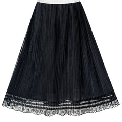 Girls Dress White And Black Pleated Skirt Lace Sequin Size 6-14 Years