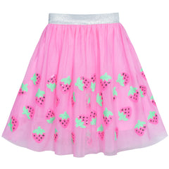 Girls Skirt Heart Sequins Sparkling Tutu Dancing Size 2-12 Years