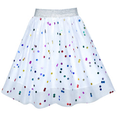 Girls Skirt Heart Sequins Sparkling Tutu Dancing Size 2-12 Years