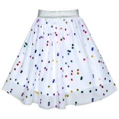 Girls Skirt Heart Sequins Sparkling Tutu Dancing Size 2-12 Years