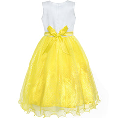 Girls Dress Flower Sparkling Sequins Belted Tulle Party Size 4-14 Years