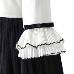 Girls Dress White And Black Pleated Skirt Lace Sequin Size 6-14 Years