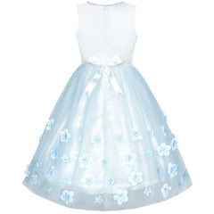 Flower Girl Dress Butterfly Bridal Veil Wedding Bridesmaid Size 6-14 Years