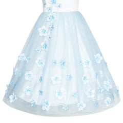 Flower Girl Dress Butterfly Bridal Veil Wedding Bridesmaid Size 6-14 Years